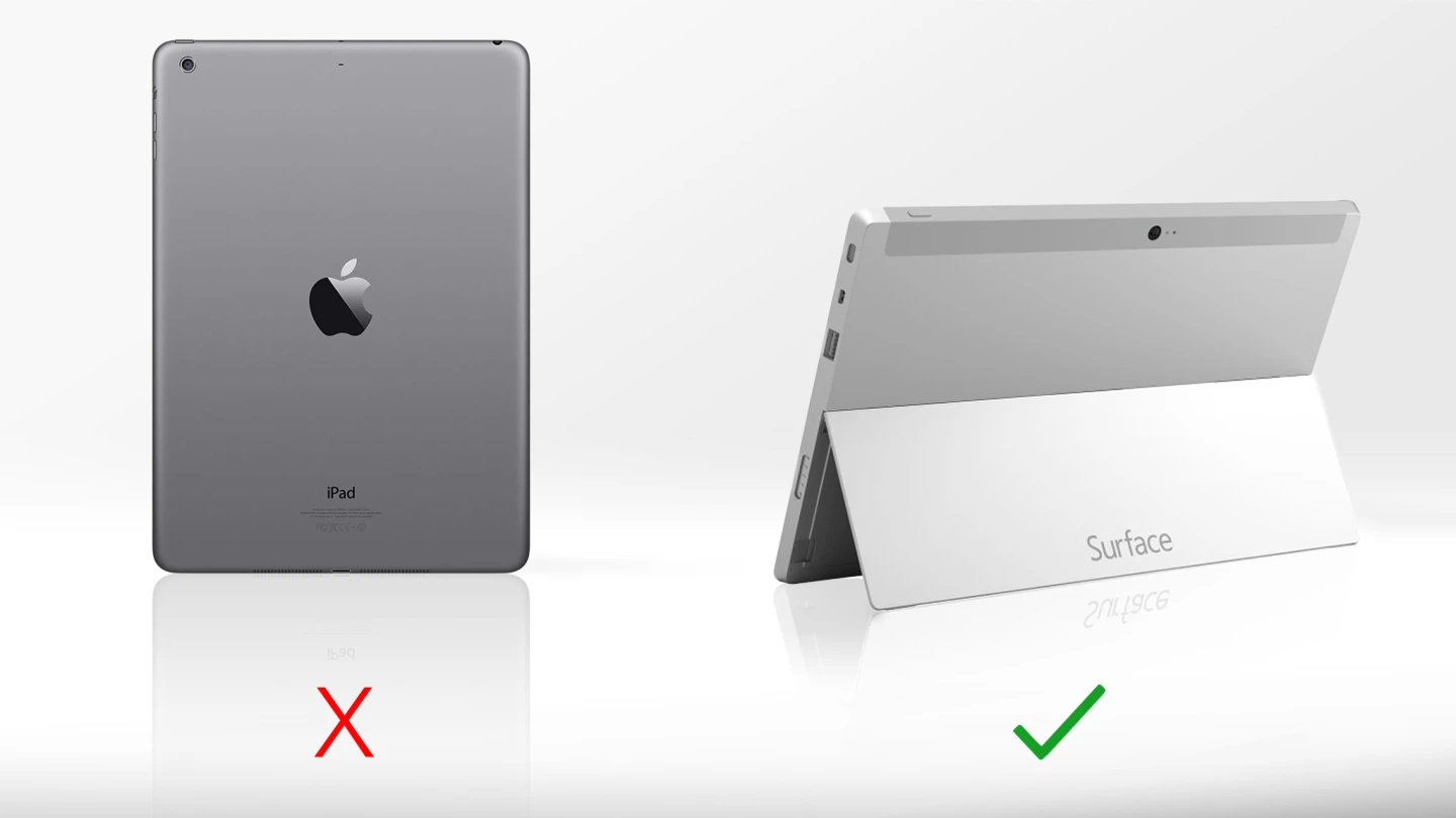 Only the Surface gives you a built-in kickstand