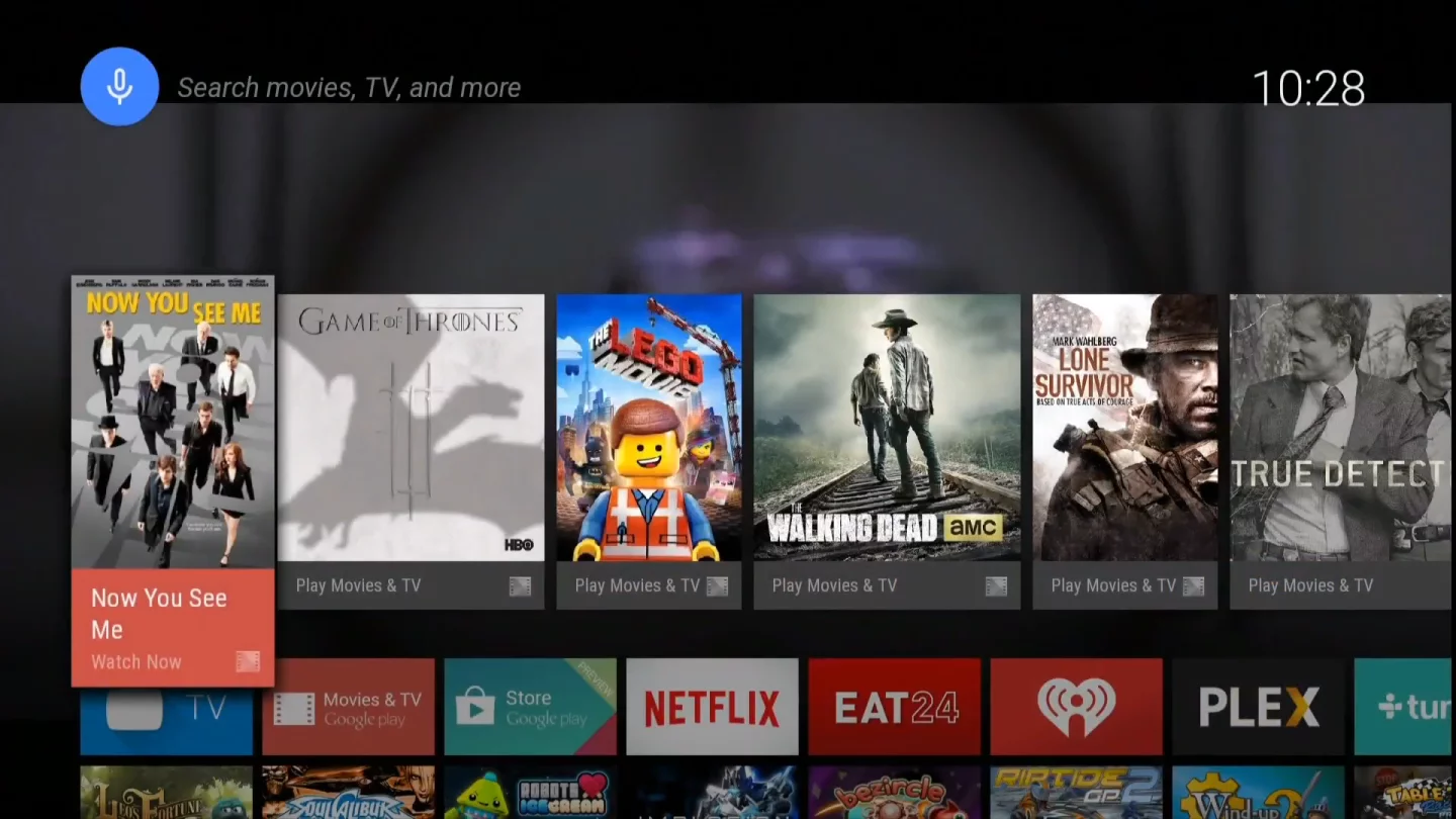 The content menu is simple and overlays on top of what ever content you're watching
