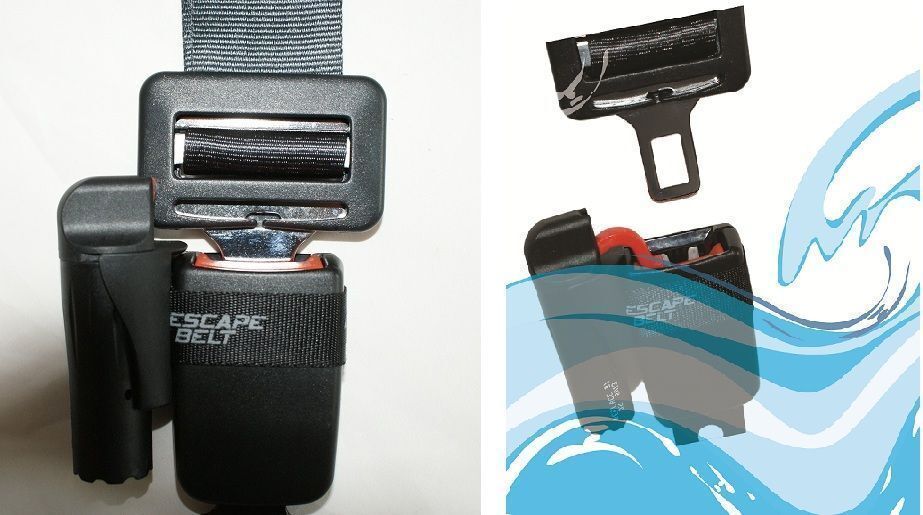 The Escape Belt causes your seat belt to release when exposed to water