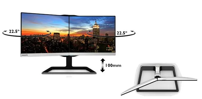 Both displays tilt up to 22.5-degrees