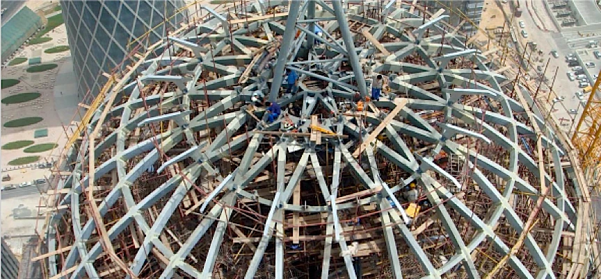 Doha Tower dome under construction