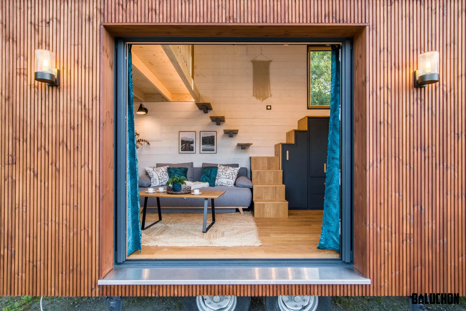 The Gaïa Tiny House's main entrance opens up the home to the outside