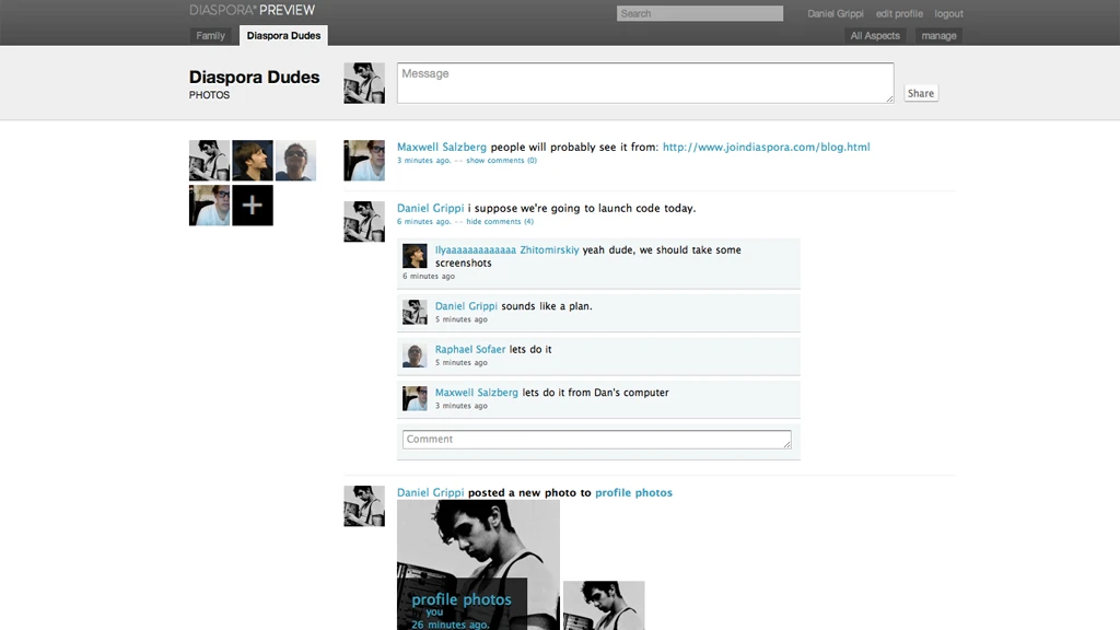 Diaspora screenshots