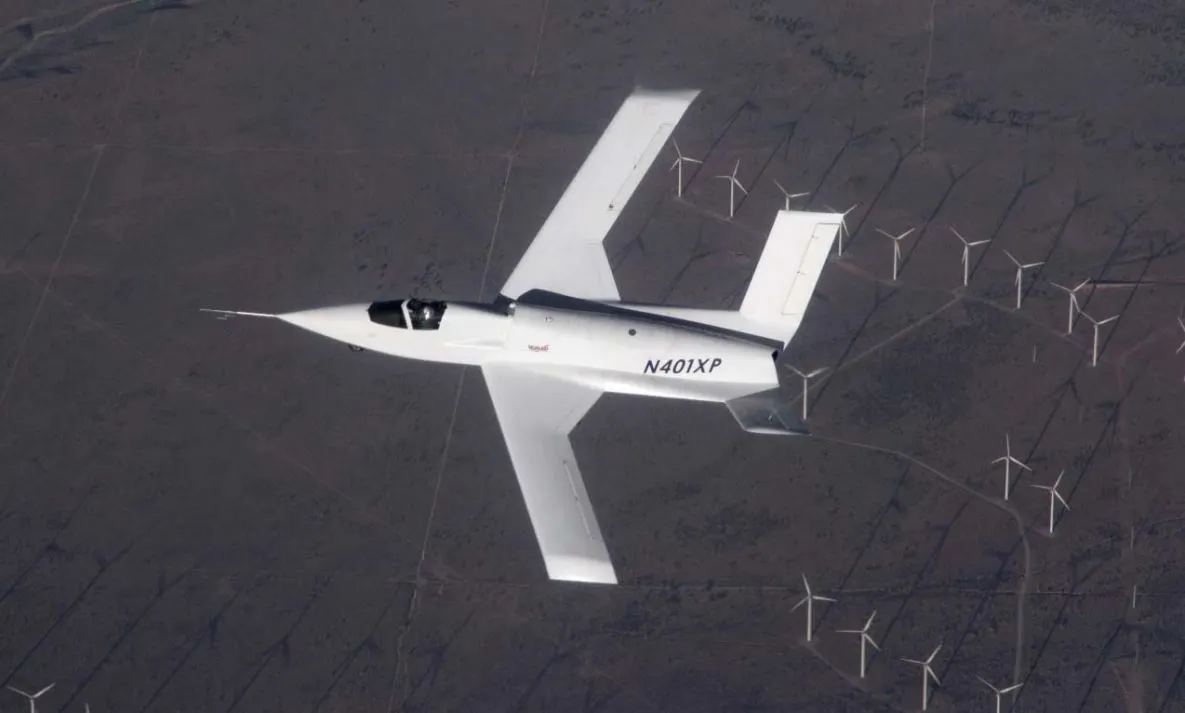 The Model 401 on its maiden flight