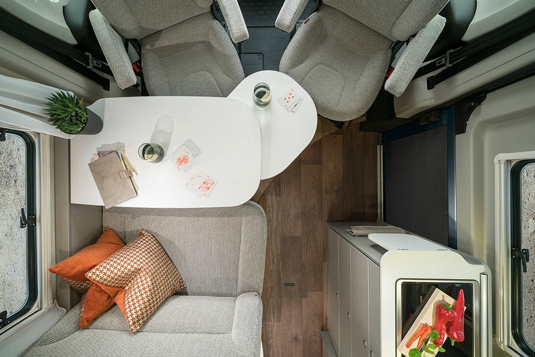 Inside the Hymercar Free camper van
