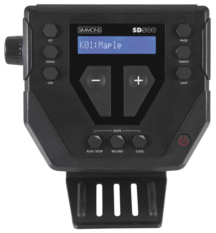 The SD500 drum module has 352 drum sounds spread over 35 kits, 60 songs with 50 drum patterns for practice, eight trigger inputs on a single multi-pin connector, and USB MIDI for connection to a computer-based DAW or sequencer software