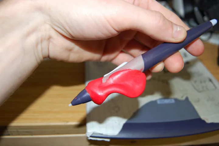 sugru can be used for just about anything, such as improving the grip on this Wacom stylus