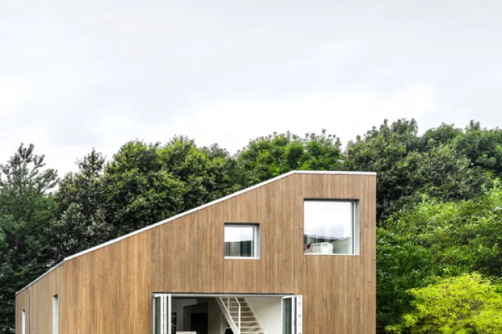 WFH House by Danish architectural studio Arcgency, incorporates the use of recycled shipping containers into a modular building system.