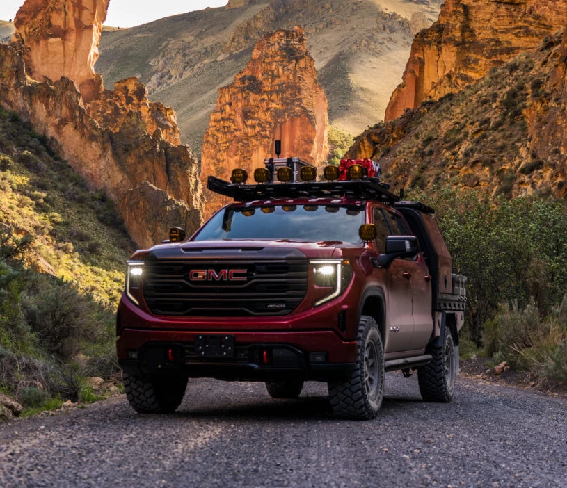 GMC was a partner and the badge on Overland Expo's 2022 Ultimate Overland Vehicle build