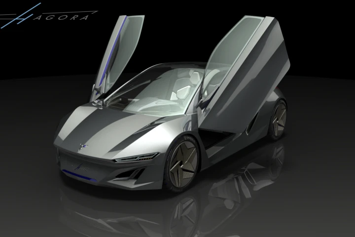The Hagora uses up-swinging doors
