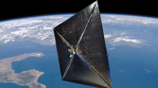 An artist's concept of a solar sail in Earth orbit (Image: NASA)