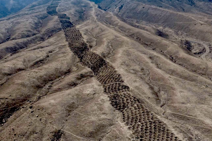 The stretch of thousands of holes earned the site its name, Mont Sierpe ("serpent mountain")