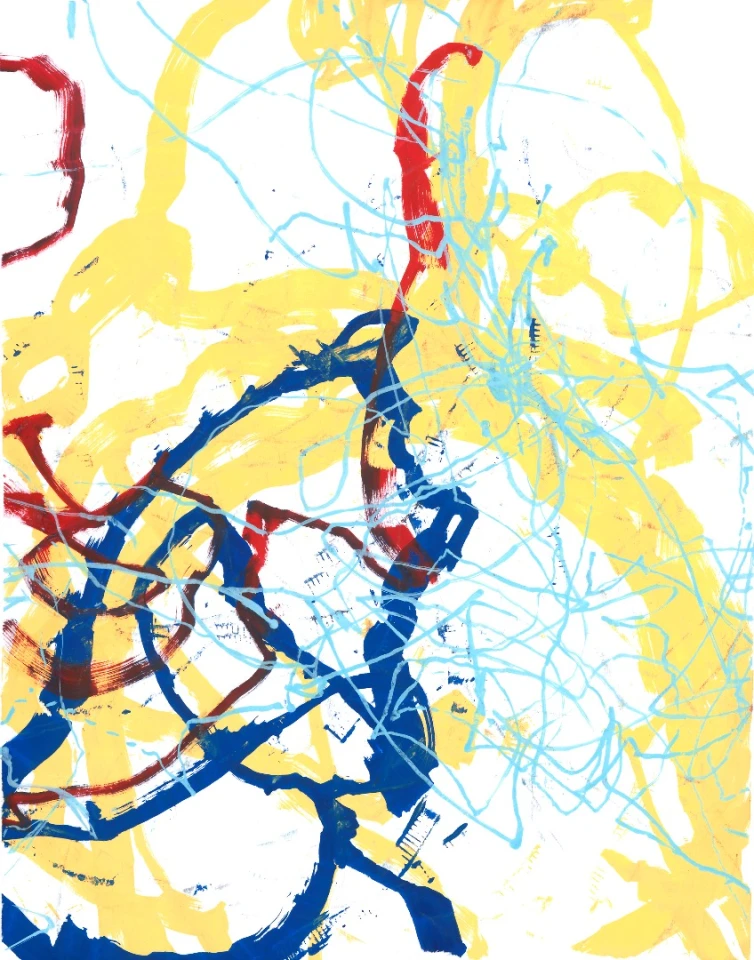 The Manibus Project straps a control to a ballet dancer's ankle. The control directs the movement of a robotic painting device that visual interprets the dance performance through paint on a canvas