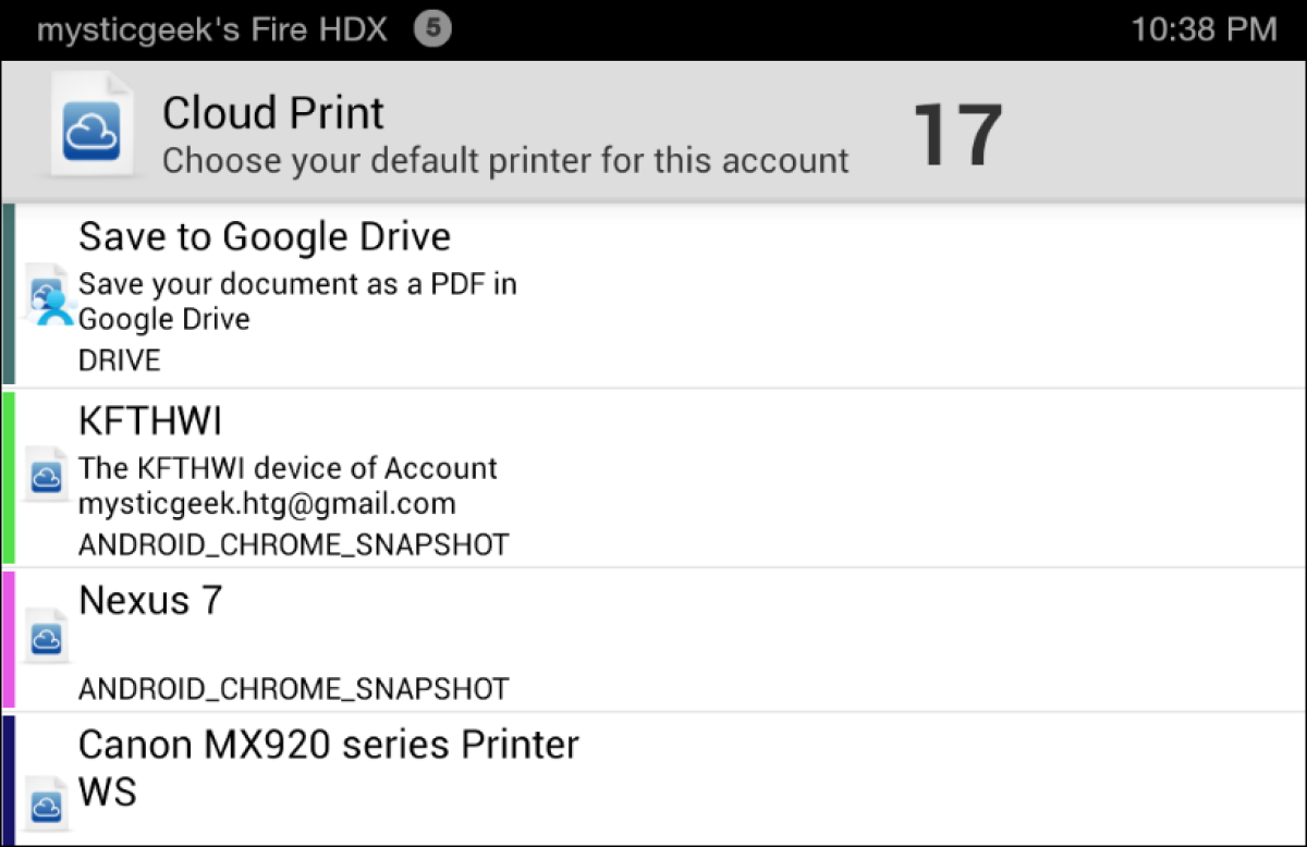 How to print from the Kindle Fire HD or HDX