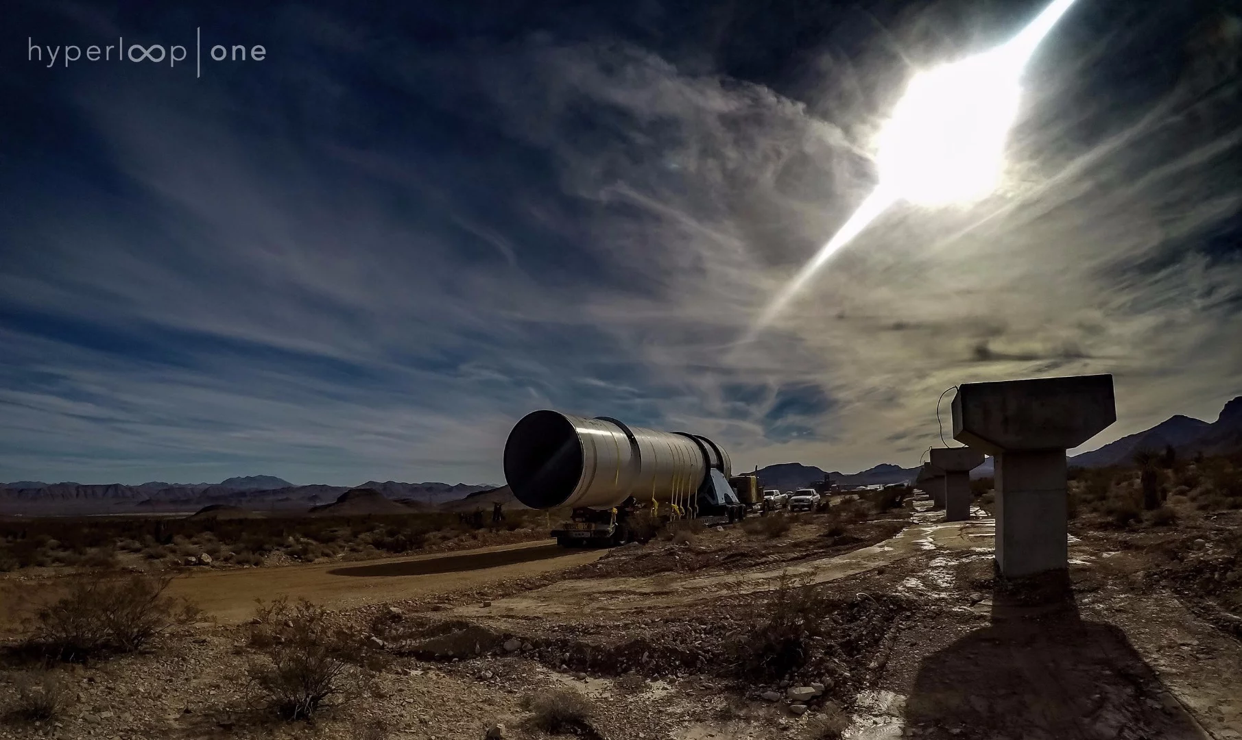 The Hyperloop One test track under construction in Nevada