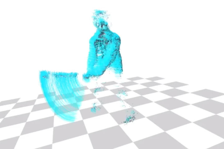 Researchers at Carnegie Mellon University have devised a method for large-scale 3D motion reconstruction of a volleyball match, the swing of a bat, and even a cascade of confetti (Image: Carnegie Mellon University)