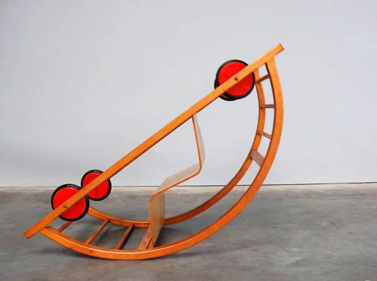 Schaukelwagon is a 1950s German toy that transforms from a racing car to a rocking chair for double the fun