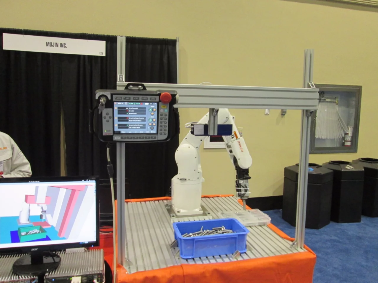 Mujin fast robot moving bolts