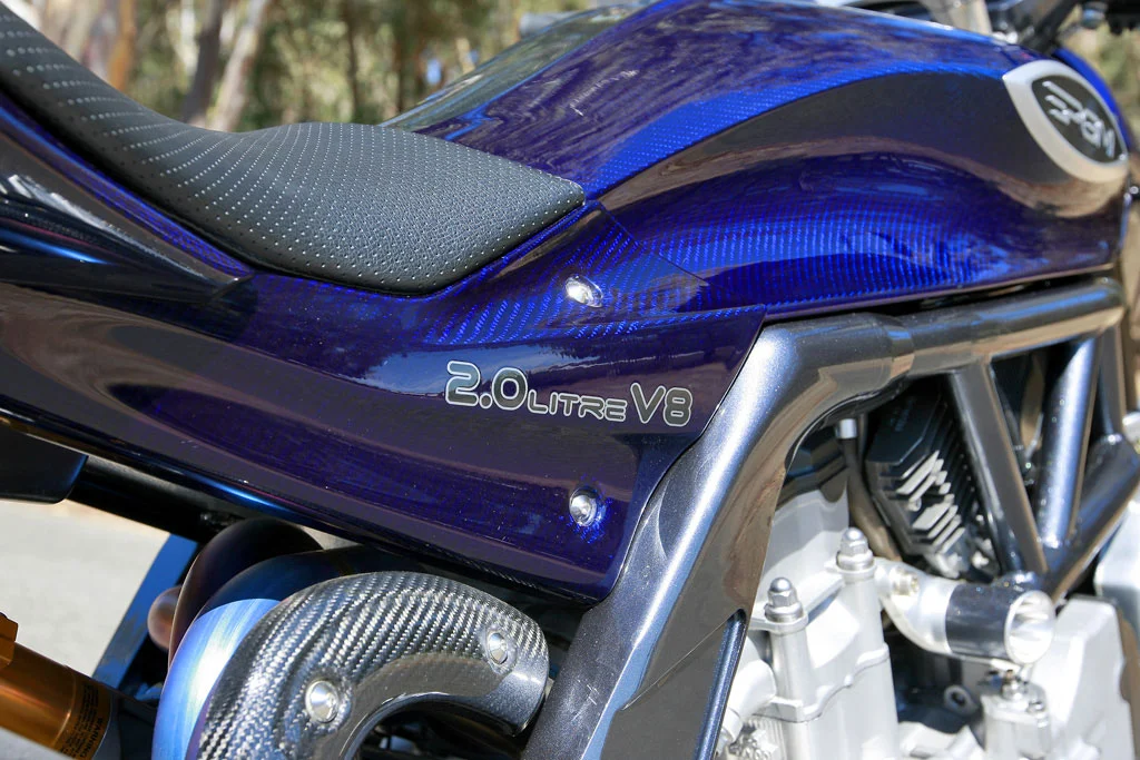 The PGM V8 motorcycle's 1996cc V8 engine