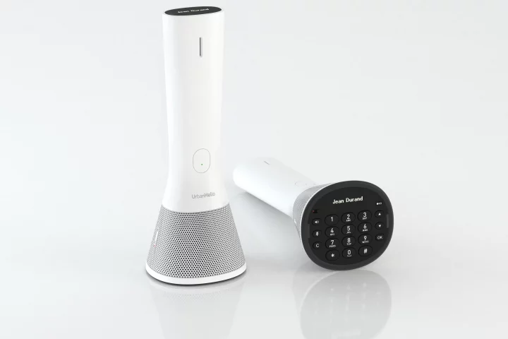 New French startup UrbanHello has simultaneously launched its Home Phone – with 360-degree high definition loudspeaker and dual OLED display panels – at CES 2013 and on Kickstarter