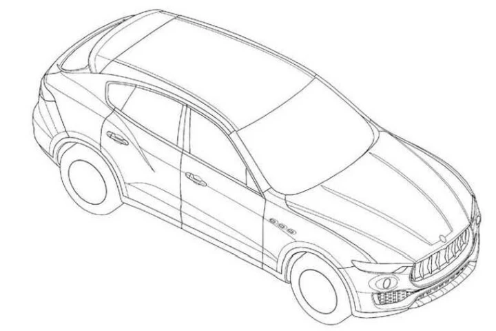 Patent drawings have provided the first glimpse of the styling of Maserati's Levante SUV