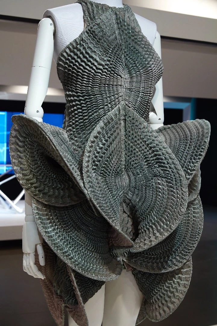 Exhibition view of Iris van Herpen installation on display in NGV Triennial at NGV International, 2017