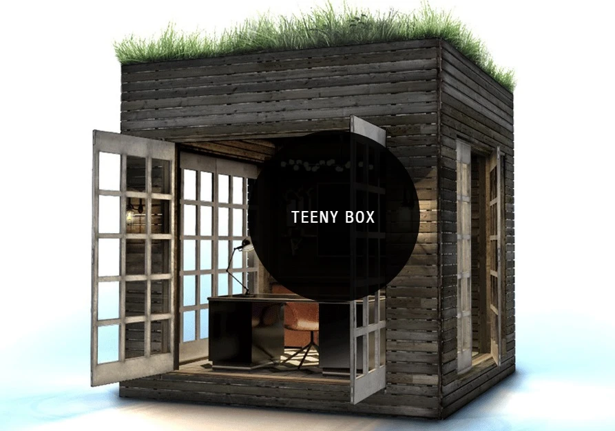 The 7.7 sqm (82 sq ft) Teeny Box is a an urban inspired private open space unit