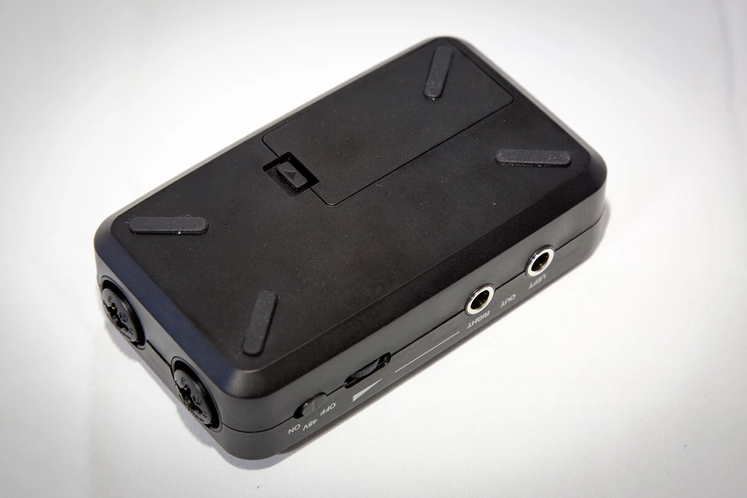 Two AA batteries power the iRig Pro Duo, saving your smartphone or tablet battery for other things