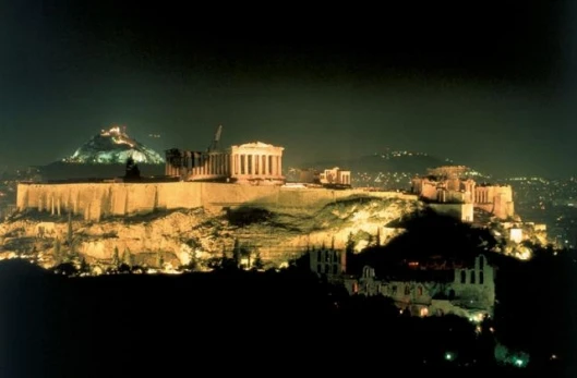 The Acropolis in Athens: one of the world's famous landmarks lit by Philips Lighting.