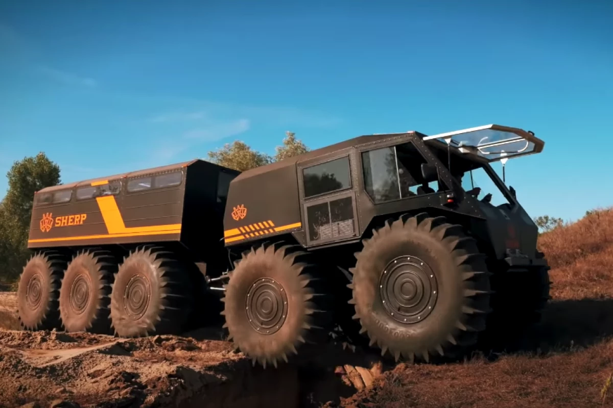The new Sherp Ark can roll over trenches up to 6.6 feet (2 m) wide
