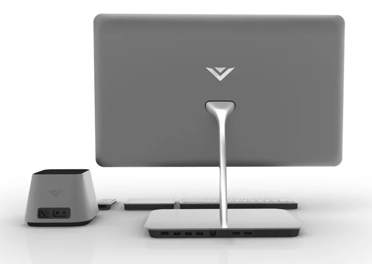 Various ports are located on the side and rear of the base unit