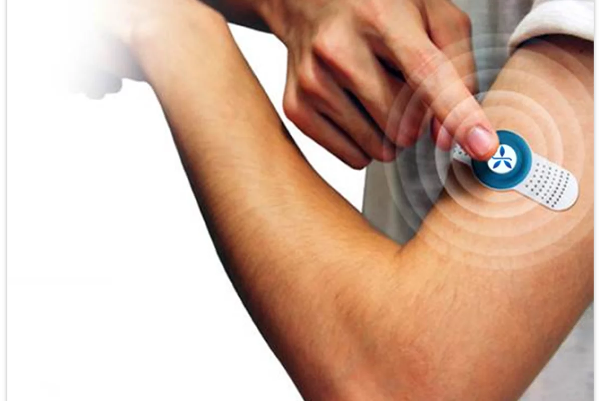 Thimble's mock-up of a potential TENS patch