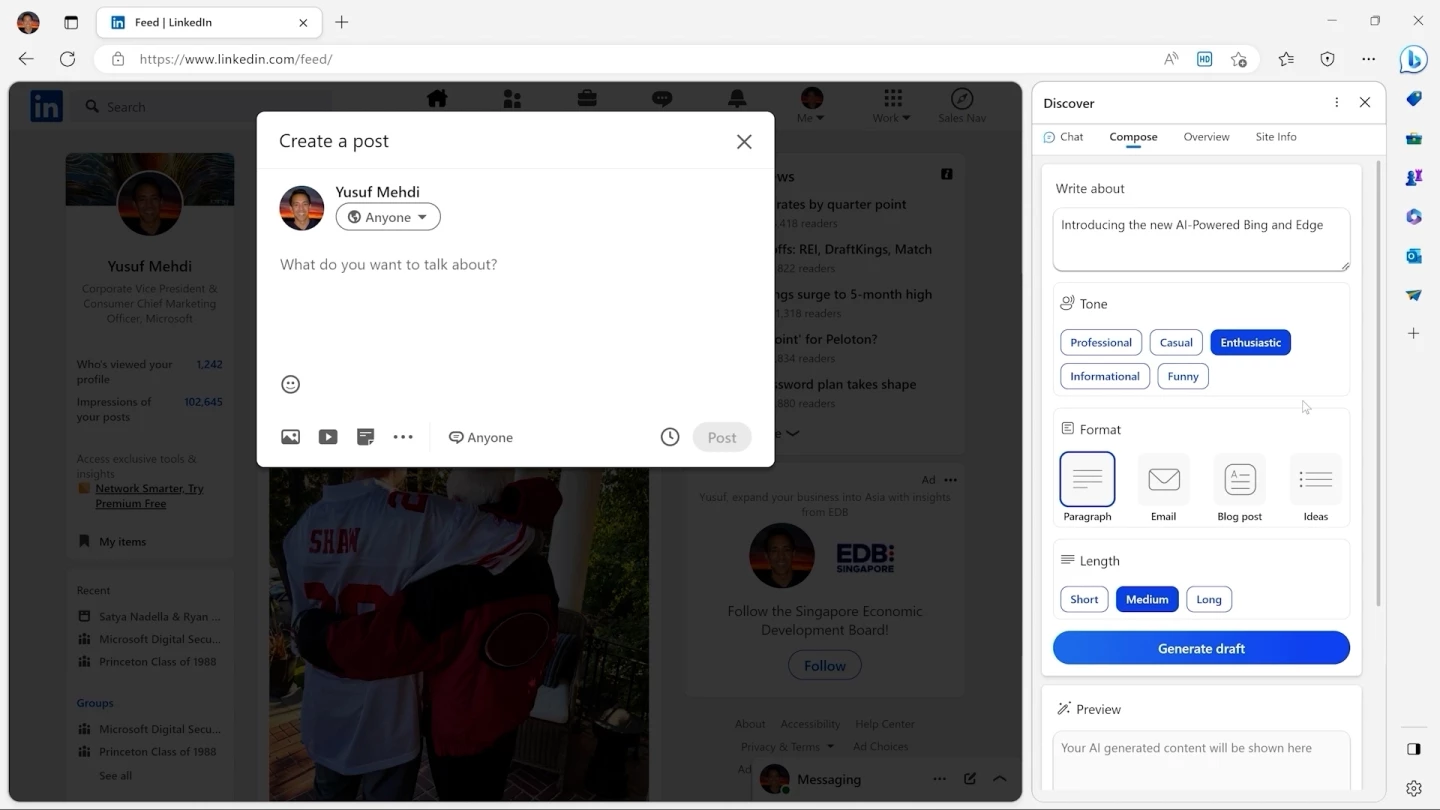 ChatGPT will soon be integrated right into Microsoft's Edge browser