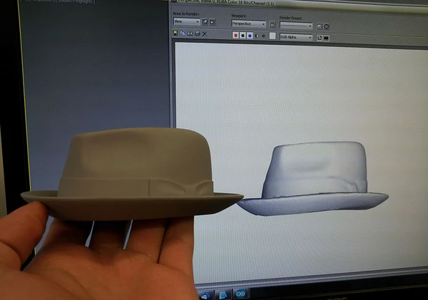 A hat scanned by Matterform's Photon 3D scanner