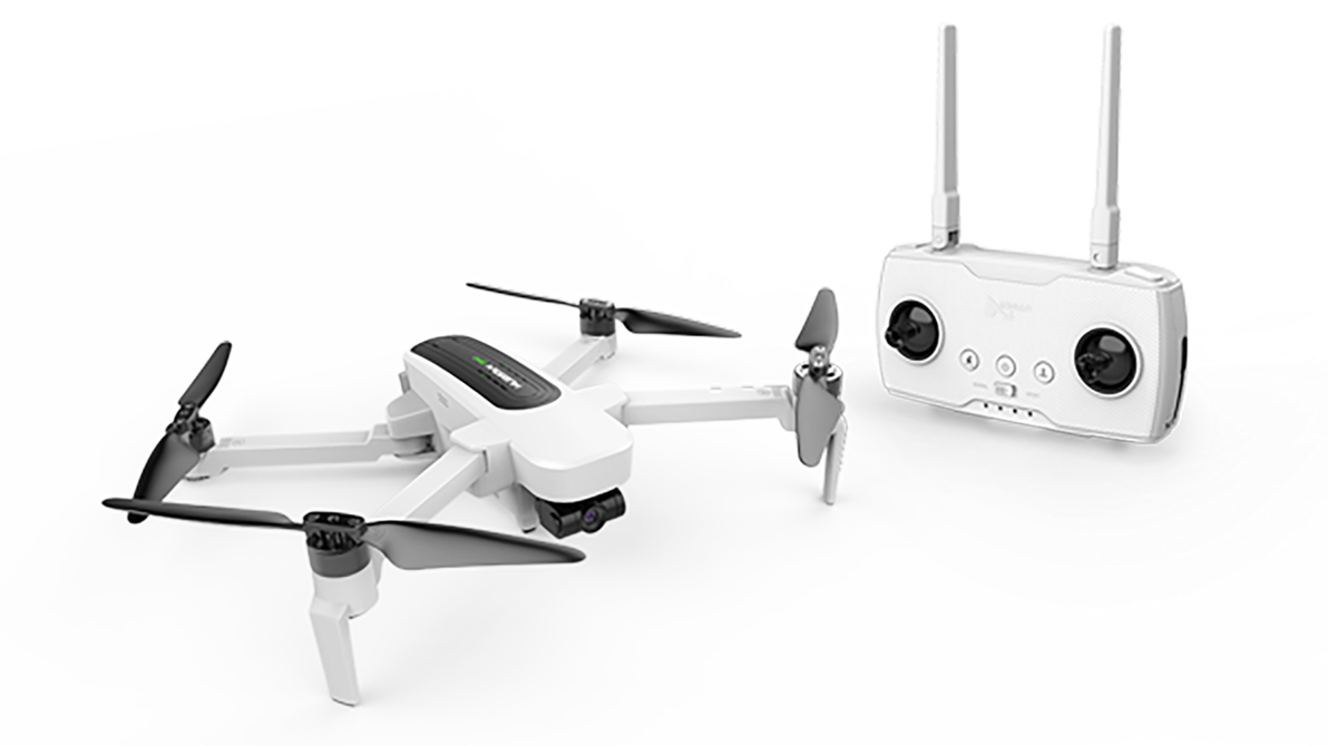 Hubsan Zino: small portable controller also folds up to stash in backpacks