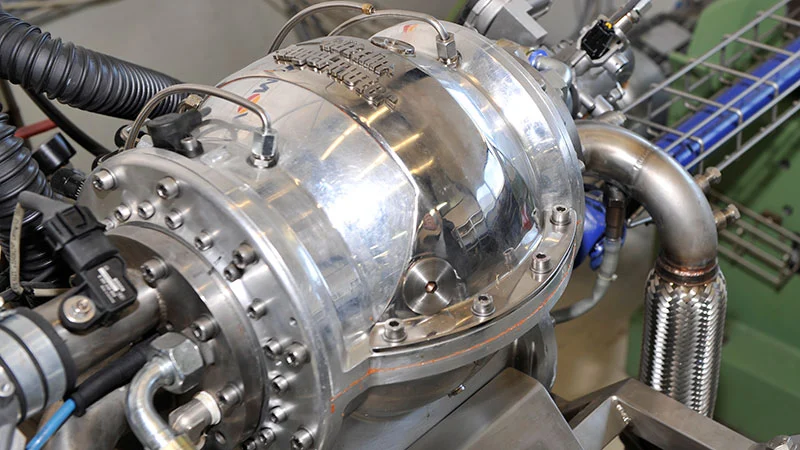 Huttlin kugel motor prototype under testing