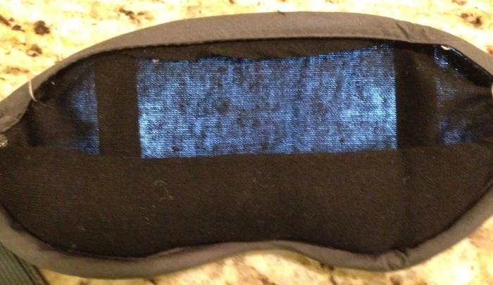 The Napwell mask as seen from the inside, with an LED lighting system that gradually brightens