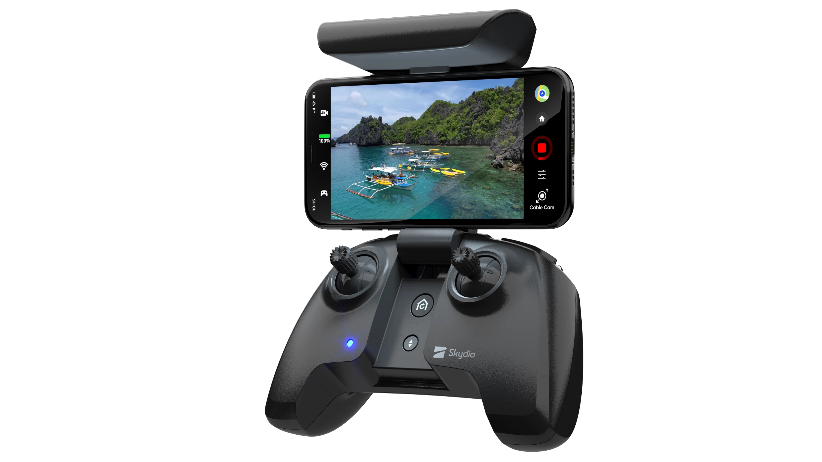 The optional joystick controller allows you to pilot the Skydio like a regular drone