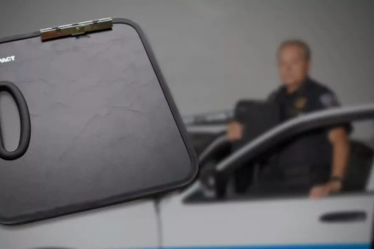The IMPACT Ballistic Clipboard is a bulletproof clipboard, designed for police use