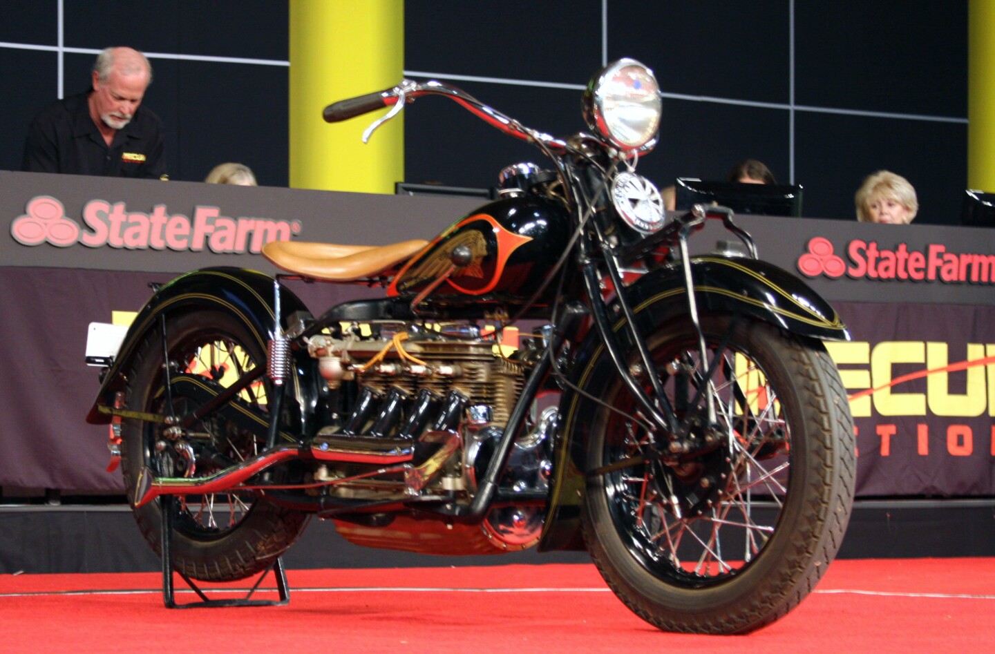 The Henderson Four was the first production motorcycle capable of 100 mph and many celebrity owners ensued, amongst them Henry Ford (who bought a 1917 model just like this one) and aviator Charles Lindberg. The most important celebrity owner for motorcycle enthusiasts is of course, Steve McQueen and this bike (Lot S95) was formerly owned by McQueen and purchased at the Steve McQueen estate auction in Las Vegas in 1984. Estimated to sell for between $125,000 and $200,000, it fetched $209,000.