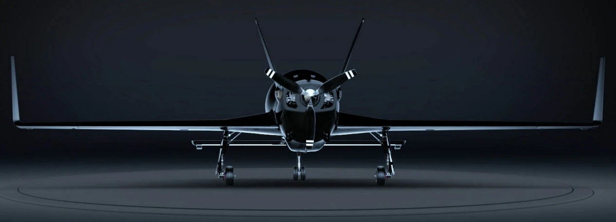 The Valkyrie is driven by a three-blade, carbon-fiber pusher propellor