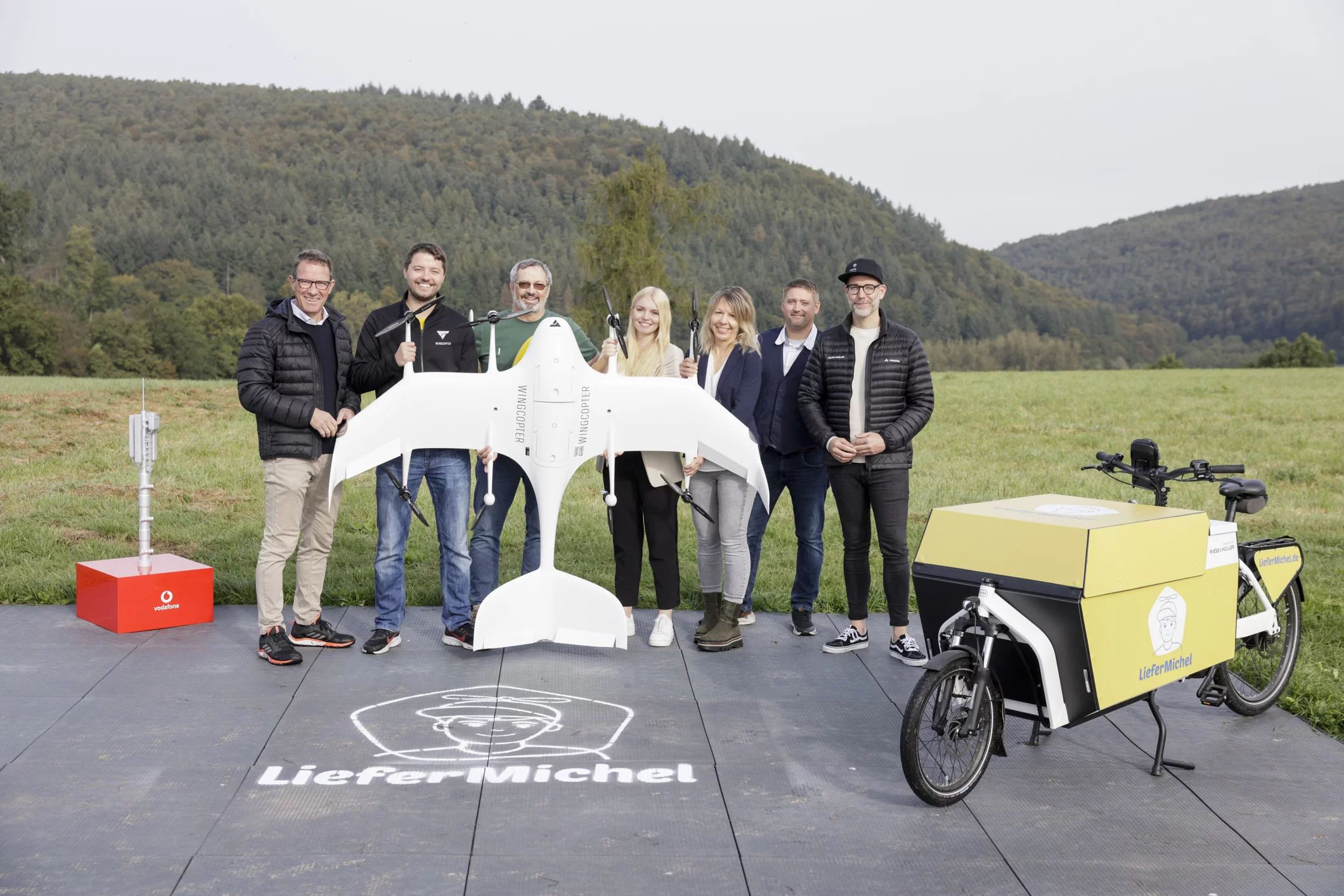 The DroLEx pilot from Wingcopter and the Frankfurt University of Applied Sciences, in partnership with the REWE Group, Vodafone, Riese & Müller and the city of Michelstadt, will run unti