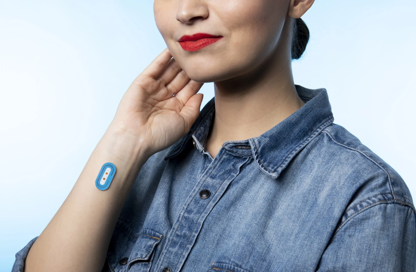 My Skin Track pH is adhered to the inner arm