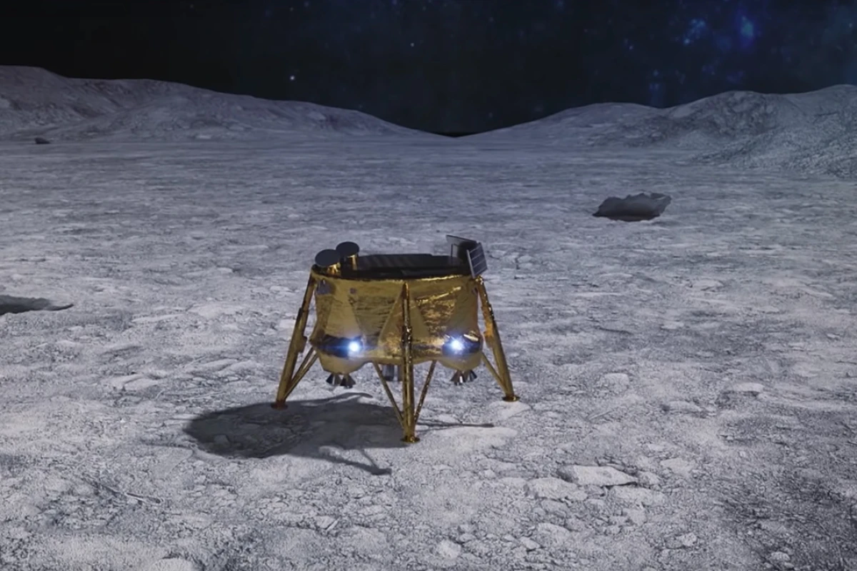 Render of how the original Beresheet lander might have looked on the Moon's surface if it hadn't crashed
