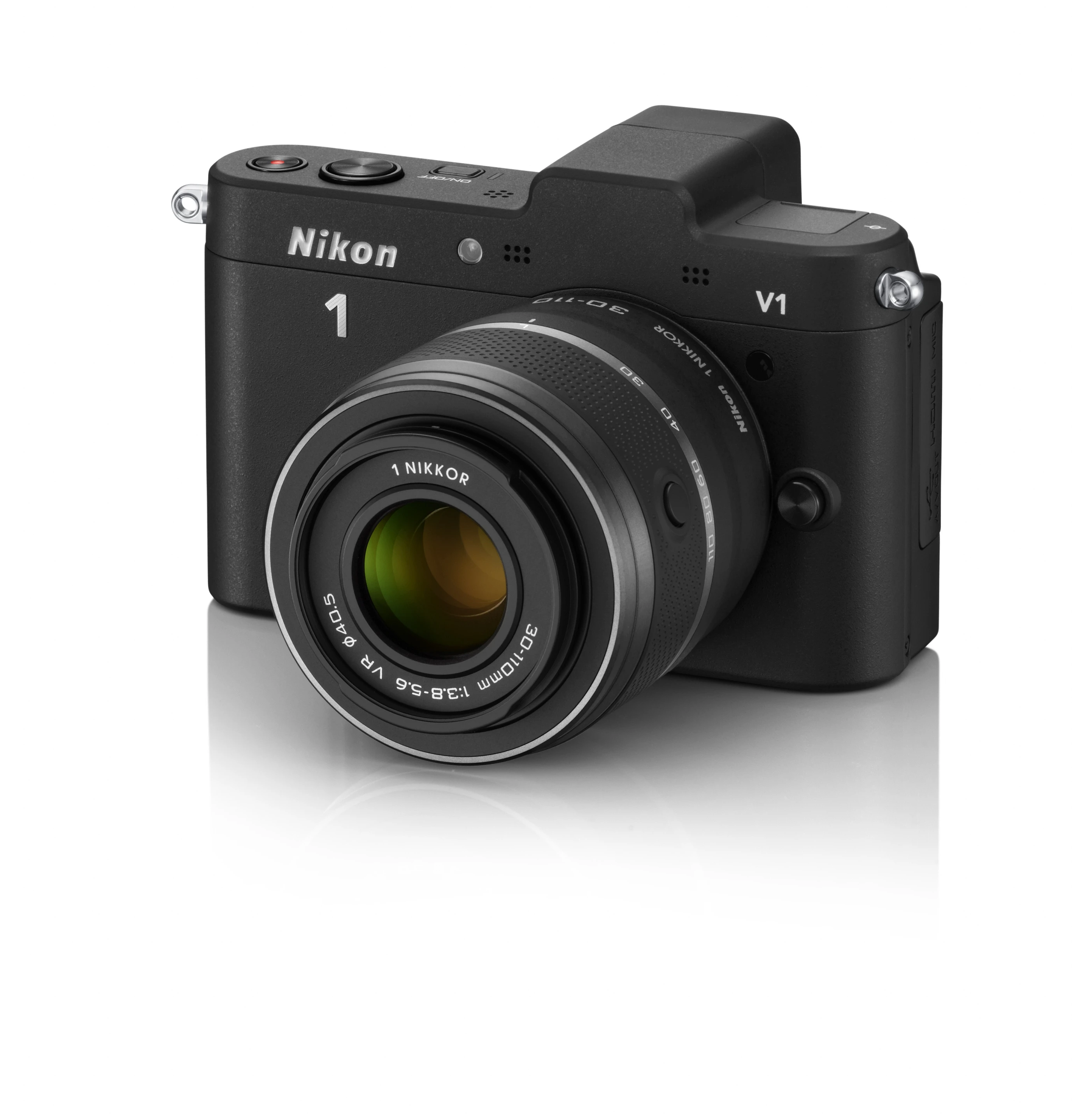 The V1 has a 1.4 million dot high resolution electronic viewfinder that automatically activates when the camera is brought up to the user's eye