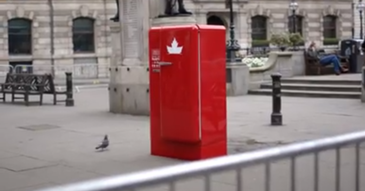 Molson's beer fridge that only Canadians can open