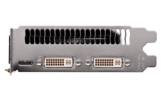 Dual slot DVI ports and a mini-HDMI port