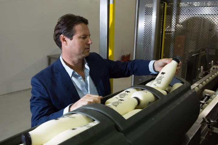 The cold pressed milk is reported creamier and more vitamin-rich than conventionally processed milk