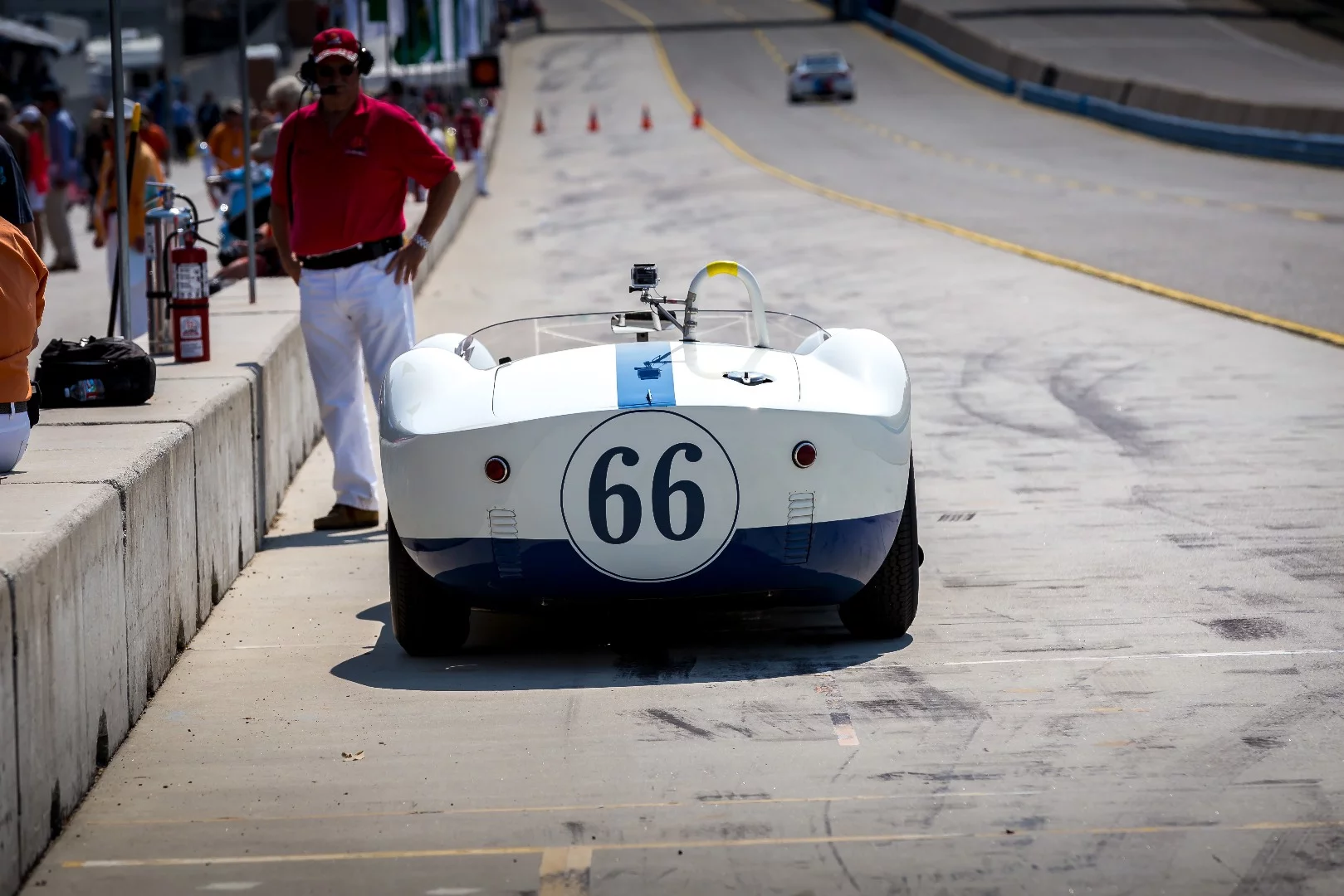 Back end of the 1960 Maserati Tipo 61 following the nine lap race