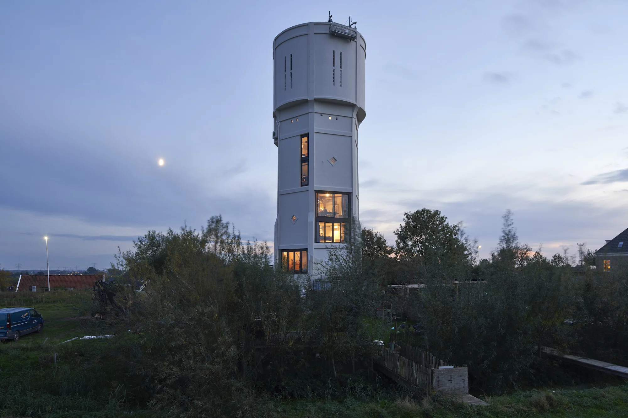 The water tower at the heart of the project was originally built in 1915